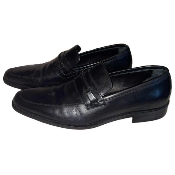Hugo Boss Men's Black Leather Bit Loafers Dress Shoes Size 8.5 Slip-On - Picture 6 of 6
